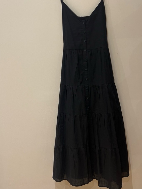 Dresses & Skirts - Black Tiered Button-Front Maxi Dress